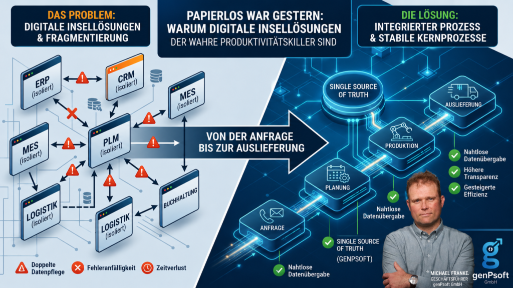 Papierlosigkeit ist eine hervorragende Basis, aber sie ist nicht das Ziel. Wer heute als Operations-Leader oder COO echte Werte schaffen will, die dem Unternehmen und den Kunden zugutekommen, muss die digitalen Insellösungen in der Verwaltung konsequent beseitigen.