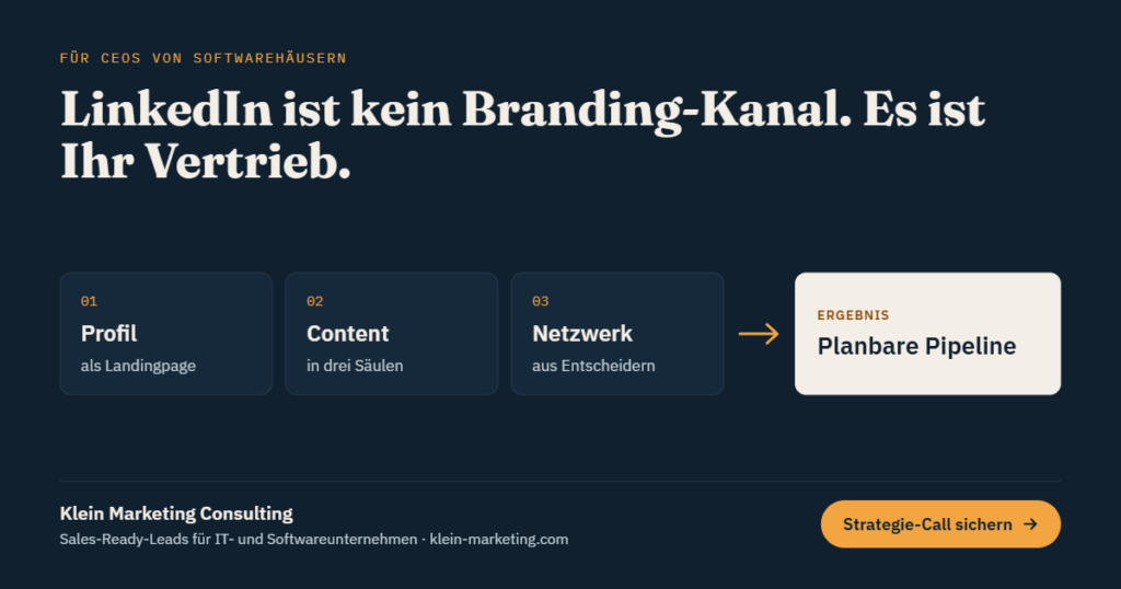 LinkedIn ist mehr als nur ein Branding-Kanal - es ist deine Kundenakquise Pipeline die direkt in dein CRM-System weitergeleitet werden kann.