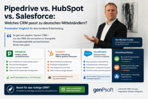 Kaum eine Entscheidung wird in Vertriebsteams so oft aufgeschoben wie die CRM-Wahl – und kaum eine wird am Ende so sehr vom Bauchgefühl statt von den tatsächlichen Anforderungen getroffen. Als Software-Architekt, der Unternehmen bei der Einführung und individuellen Erweiterung von CRM-Systemen begleitet, sehe ich regelmäßig, welche Entscheidung sich im Nachhinein als richtig – oder als teurer Fehler – erweist. Hier ein ehrlicher, praxisnaher Vergleich der drei häufigsten Kandidaten für den deutschen Mittelstand.