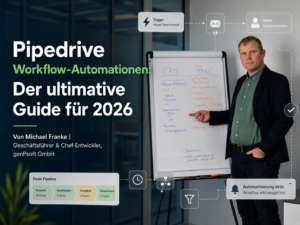 Pipedrive-Automationen entfalten ihren größten Nutzen nicht durch möglichst viele, sondern durch wenige, gut durchdachte Regeln, die exakt an den eigenen Vertriebsprozess angepasst sind. Wer mit zwei bis drei soliden Automationen startet und diese schrittweise erweitert, sieht in der Regel schneller messbare Ergebnisse als mit einem überkomplexen Regelwerk, das niemand mehr vollständig überblickt. genPsoft GmbH entwickelt individuelle Pipedrive-Automationen und API-Erweiterungen für Unternehmen, deren Anforderungen über die Standardfunktionen hinausgehen.