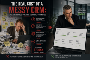 Why this framing matters The point of putting a number on this isn't to shame anyone — sales teams don't drift into CRM chaos through negligence, they drift into it because nobody owns fixing it until it's already expensive. The point is that "CRM cleanup" and "defining a real sales process" stop being nice-to-have hygiene projects and start being what they actually are: a specific, quantifiable cost center that's currently being paid quietly, every month, instead of being fixed once. Once you have your own rough number, the next question is almost always more useful than "should we get a better CRM?" — it's "which of these four leaks would shrink the fastest with the least effort?" That's usually where a fix actually starts. Next in this series: the point where a spreadsheet genuinely stops being enough — and the specific signs that tell you you've crossed it.