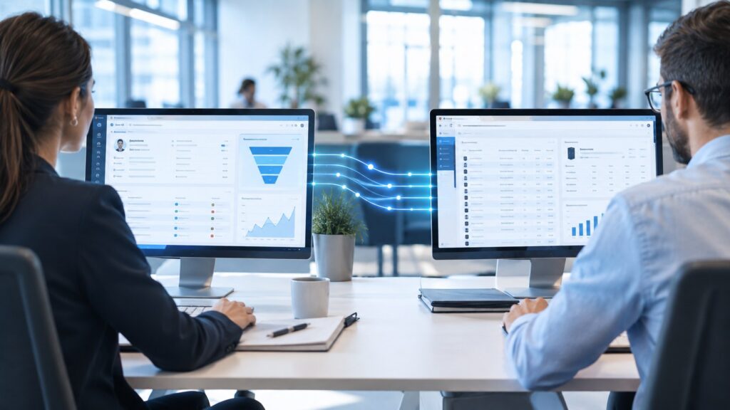 CRM ERP integration: customer, price and order data flowing automatically between a CRM and an SAP system